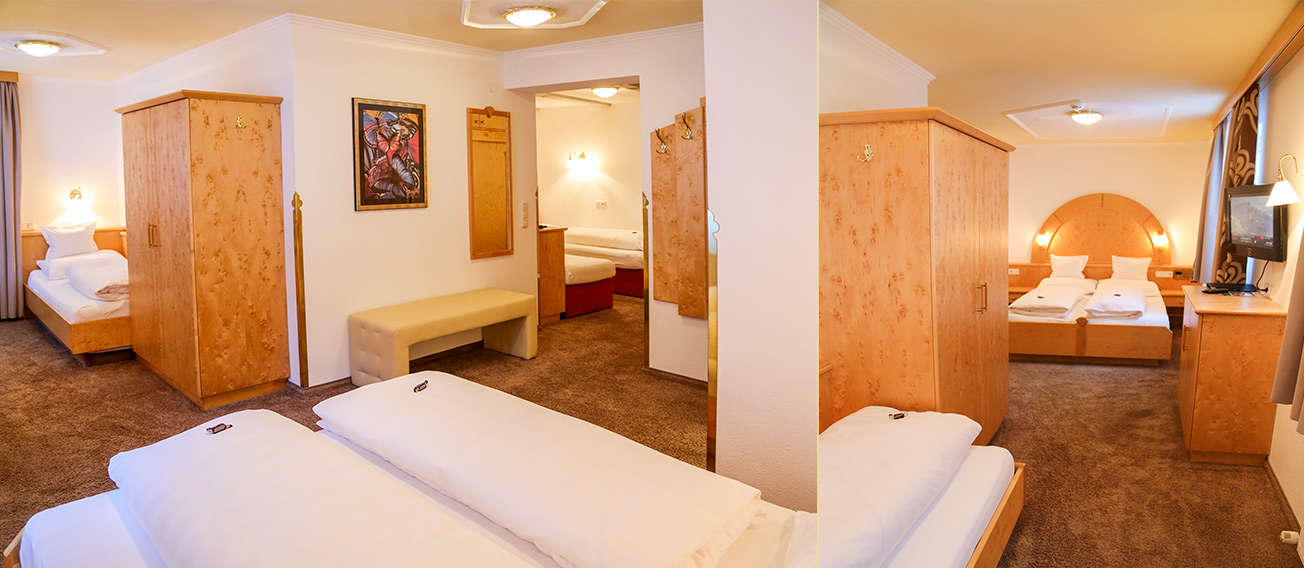 Mehrbettzimmer für 5 Personen Hotel Garni Vogt Ischgl